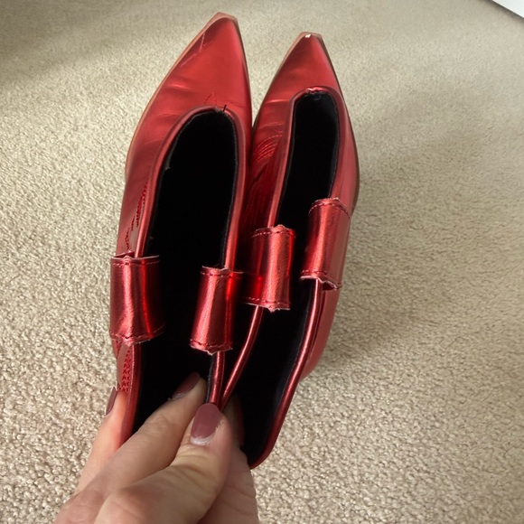 ShuShop Metallic Red Western-Style Women's Boots - Picture 8 of 11